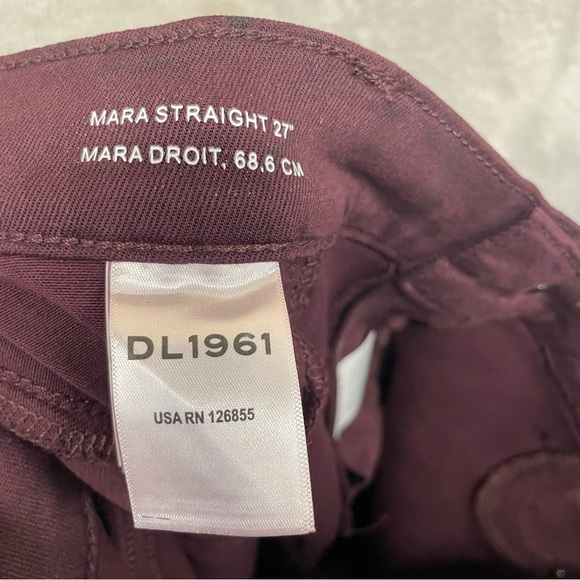 DL1961 Womens Coated Denim Mara Straight Leg Jeans Aubergine size 31 - Picture 7 of 8